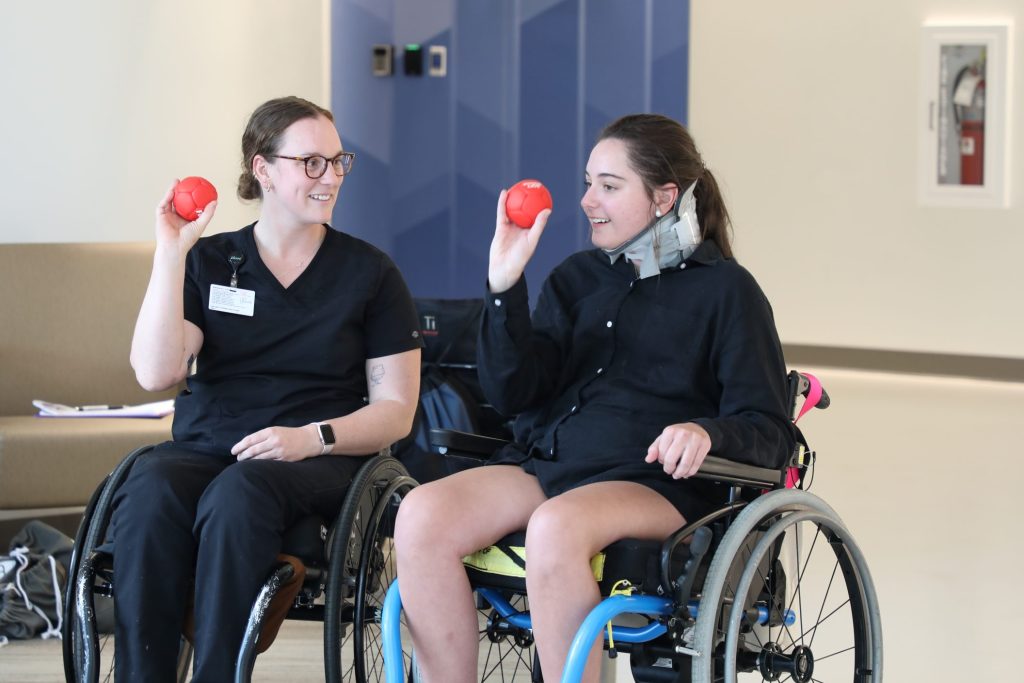 Physical Therapy Student and Patient at Sheltering Arms Institute