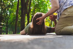 Fainted young woman