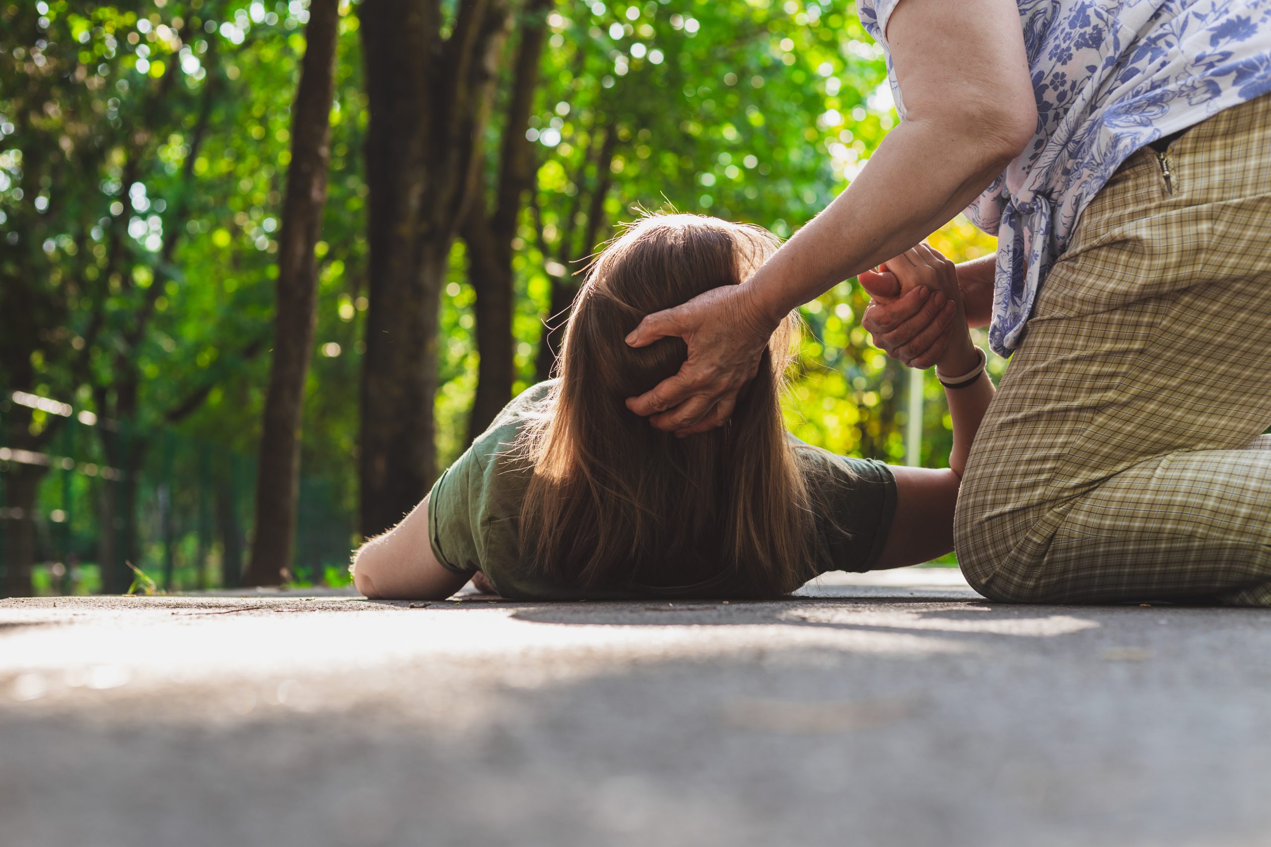 Fainted young woman